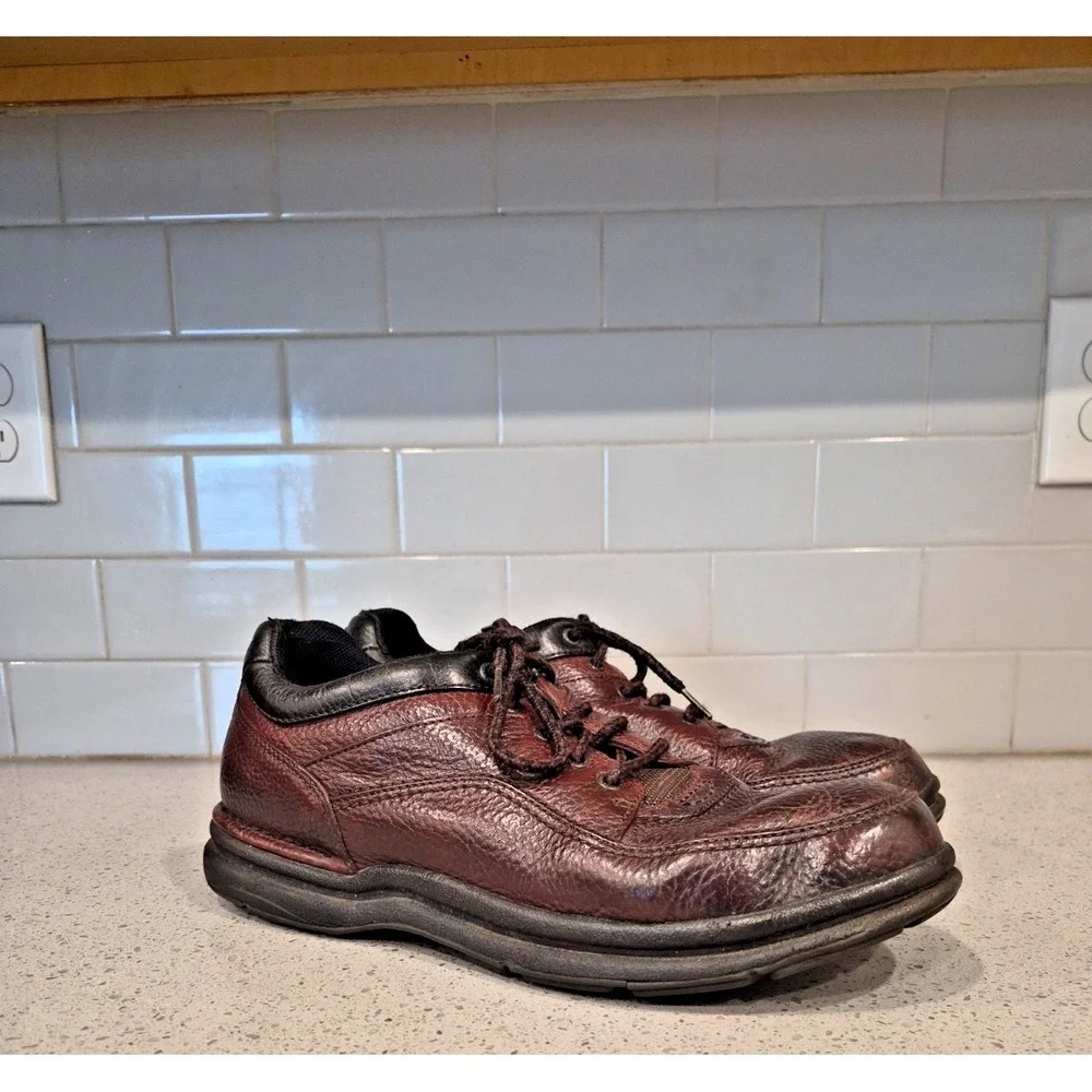 Rockport Brown Leather Comfort Shoes Sz 12 Lace up 501383 Walking Hiking Casual
